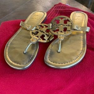Gold Tory Burch Miller sandals size 6.5!